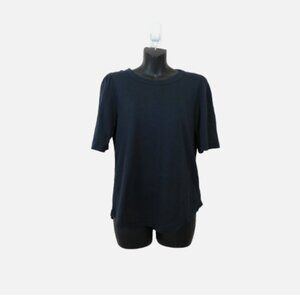 Faherty Size Medium Cloud Puff Tee Navy Blue Basic Crew Neck